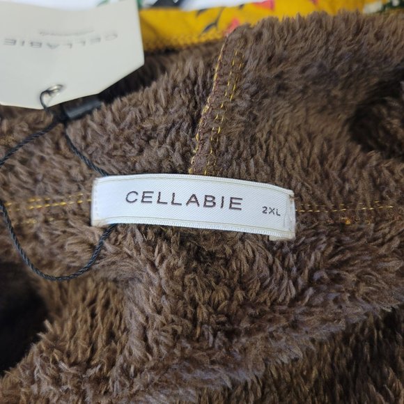 Cellabie Yellow Floral Zip Up Jacket Size 2XL - Picture 2 of 12